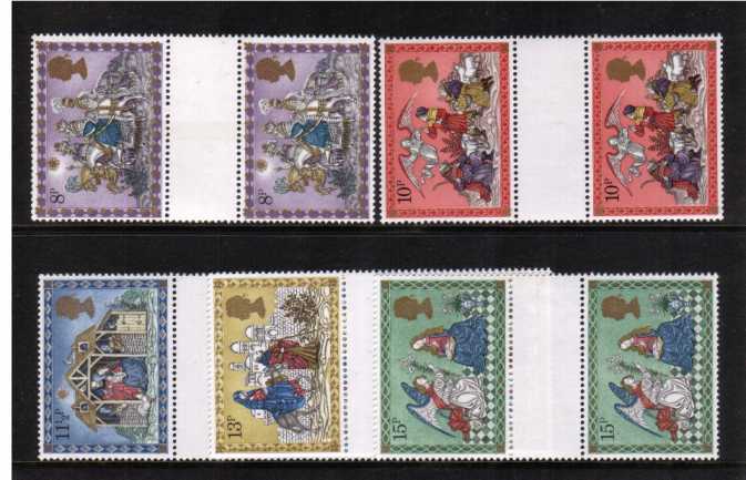 view larger back view image for Christmas set of five in unfolded plain gutter pairs
