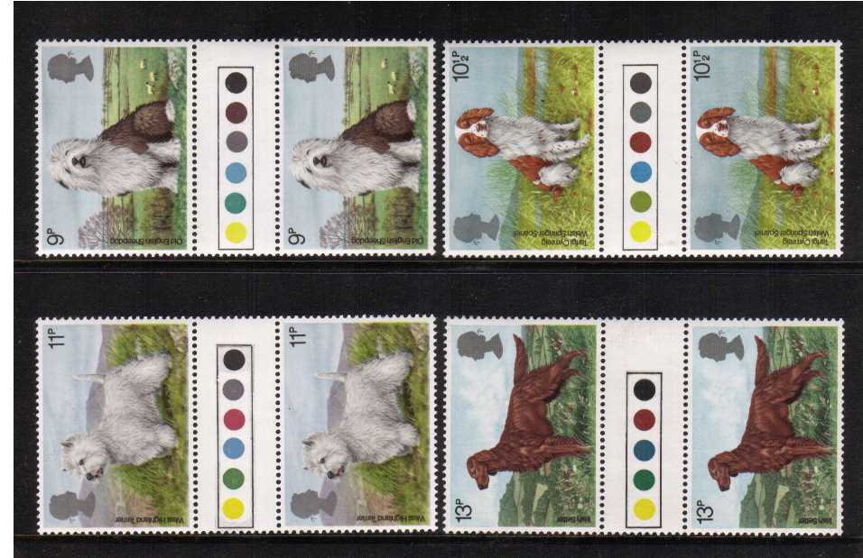 view larger back view image for Dogs set of four in unfolded 'Traffic Light' gutter pairs