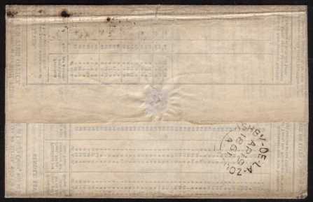 view larger back view of image for 1d Red 'Stars' lettered 'R-K' on a SUN FIRE OFFICE printed entire from LONDON dated AP 18 61 to ASHBY DE LA ZOUCH. Exceptional condition unusually without creases on front.