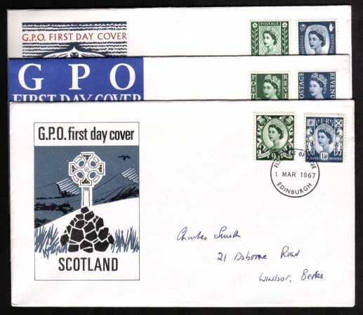 view larger back view image for Matched set of three official GPO illustrated and identical hand written addresses set of three cancelled with relevant capital CDS's