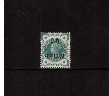 view larger image for SG O32 (1902) - �d Blue-Green overprinted 'O.W. OFFICIAL' superb unmounted mint. Scarce unmounted.