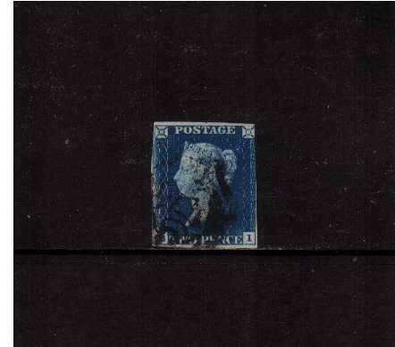 view larger image for SG 5 (1840) - 2d Deep Blue from Plate 1 lettered 'B-I' cancelled with a Black Maltese Cross. Deep rich colour with 3� margins. SG Cat  �650