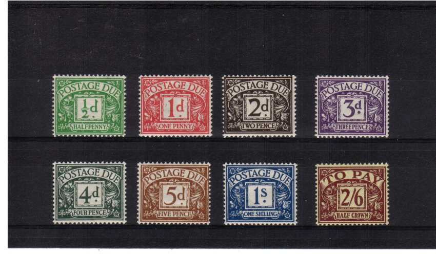 view larger image for SG D27-D34 (1937) - George 6th Watermark set of eight superb very lightly mounted mint. SG Cat �260