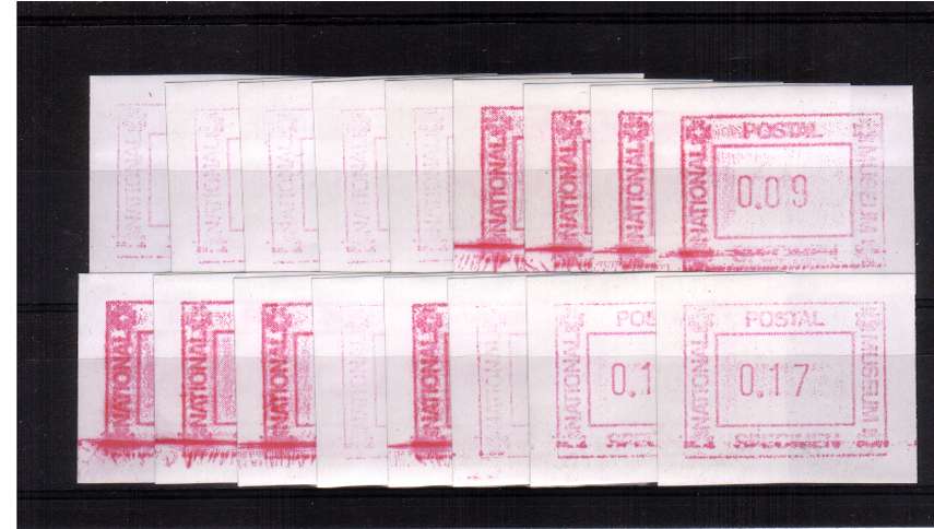 view larger image for SG unlisted (1988) - NATIONAL POSTAL MUSEUM - SPECIMEN complete set of seventeen superb unmounted mint. This set was only available to museum visitors and took some time to produce. Very scarce and seldom seen.