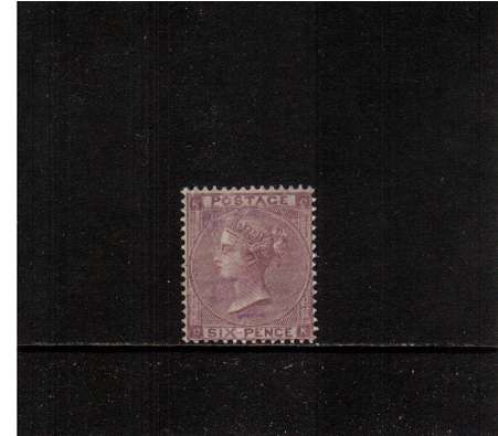 view larger image for SG 84 (1862) - 6d Lilac - Plate 3 - with No Hairlines<br/>A superb unmounted mint stamp lettered ''C-K''. The stamp has a feint natural gum crease and has good centering, perforations and great colour. SG Cat £1700
<br/><b>QAB</b>