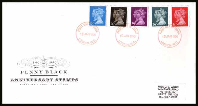 Great Britain 1990 FDC Cover Queen's Export Technology Northampton Penny Black 