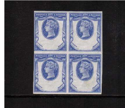 view larger image for Essay (1884) - Essay for the REPLY PAID stamp experiment. A superb unmounted mint block of four. The design is similar to the 1½d Jubilee Issue. A rare multiple.