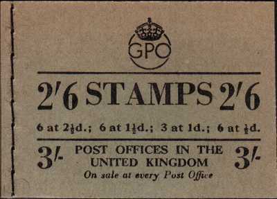 British Stamps George 6th Booklets Item: view larger image for SG BD20-12 (1952) - 2/6d Booklet<br/>
Dated February 1953