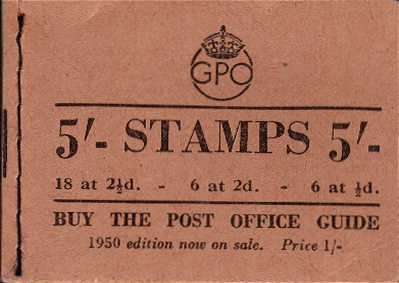 British Stamps George 6th Booklets Item: view larger image for SG BD28-47 (1943) - 5/- Booklet<br/>
Dated August 1950