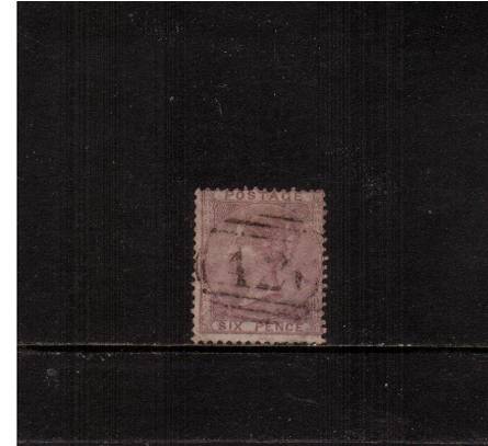 view larger image for SG 70 (1856) - 6d Pale Lilac<br/>
A  ''used abroad'' stamp with light crease cancelled with  a light part duplex reading ''A26'' for GIBRALTAR 


<br/><b>J2016</b>