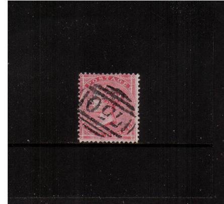 view larger image for SG 66 (1857) - 4d Rose-Carmine watermark LARGE GARTER.<br/>
A superb fine used single cancelled with a 750 for STOURBRIDGE. SG Cat £150

