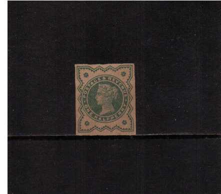 view larger image for SG 213var (1887) - ½d Blue-Green<br/>Imperforate PLATE PROOF with no gum (as issued) printed on buff paper. SG Cat £80
