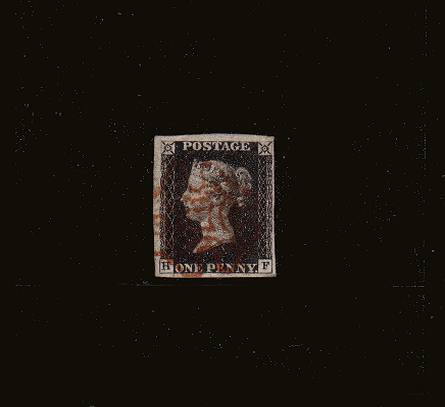 view larger image for SG 2 (1840) - 1d Black from Plate 5 lettered ''H-F''<br/>
A stunning four margined stamp cancelled with a BROWN Maltese Cross. A gem! 
<br/><b>QQC</b>