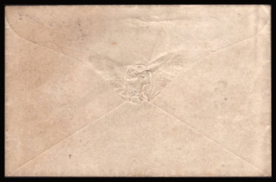 view larger back view of image for 1d Red ''Stars'' lettered ''C-F''  VALENTINE cover with a LEWIS sideways duplex ''451'' dated FE 13 61 on a stunning complete heavily embossed fancy envelope. Such covers are usually damaged but this one is without faults.<br/><b>QBQ</b>
