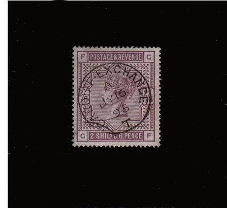 view larger image for SG 179 (1883) - 2/6d Deep Lilac lettered ''G-F''<br/>
A stunning superb used stamp cancelled with a CARDIFF EXCHANGE large CDS dated JY 16 96. Superb!<br/>
SG Cat £225+50%=£337
<br/><b>QBQ</b>