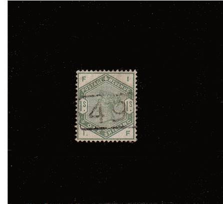 view larger image for SG 196 (1883) - 1/- Dull Green lettered ''I-F''<br/>
A superb fine used single with pefect colour and centering.<br/>
SG Cat £325
<br/><b>QBQ</b>
