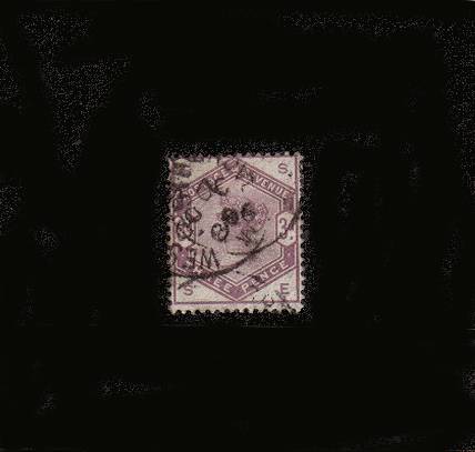 view larger image for SG 191 (1883) - 3d Lilac lettered ''S-E''<br/>
A good fine used stamp<br/>
SG Cat £100
<br/><b>QBQ</b>