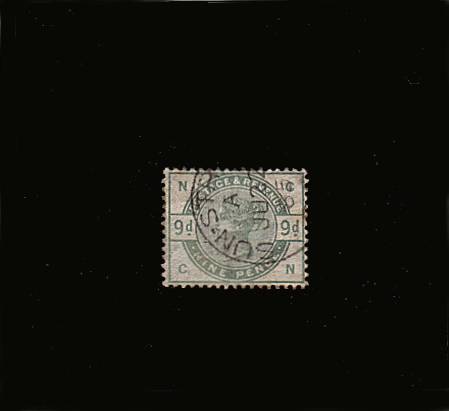 view larger image for SG 195 (1883) - 9d Dull Green lettered ''C-N''<br/>
A stunning fine used stamp with perfect colour cancelled with a light, crisp steel CDS for SUN STREET and dated JU 22 85
<br/>A truly stunning stamp! A gem!

<br/>SG Cat £480+100%=£960
<br><b>QBQ</b>
