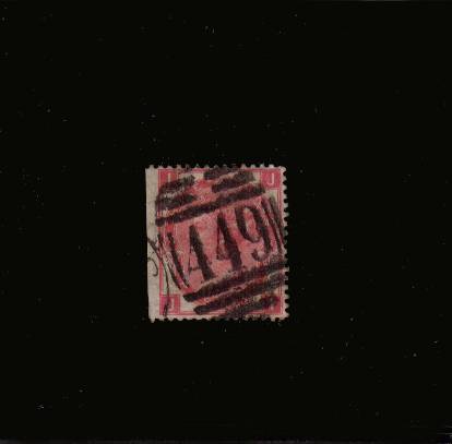 view larger image for SG 103 (1872) - 3d Rose from Plate 8 lettered 'J-I'.<br/>
A good used stamp with a cut down wing margin at left and cancelled with a ''449'' for LEICESTER
SG Cat £60
<br/><b>QEQ</b>