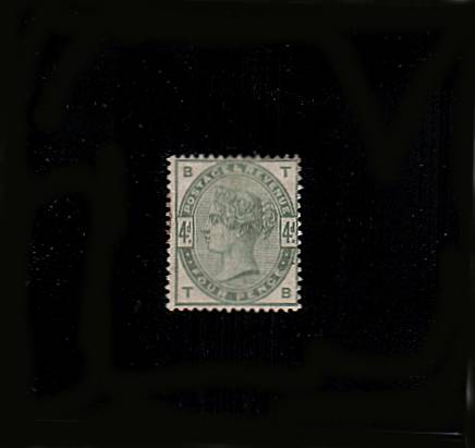 view larger image for SG 192 (1884) - 4d Dull Green  lettered 'T-B'.
<br/>A lightly mounted mint stamp with full gum<br/>and in a deep rich colour.
<br/>SG Cat £580
<br/><b>QBQ</b>