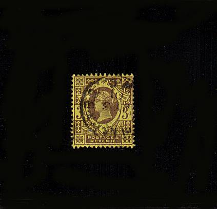 view larger image for SG 202 (1883) - 3d Purple on Yellow
<br/>A good fine used stamp cancelled with part CDS.
<br/>SG Cat £5
<br/><b>QBQ</b>