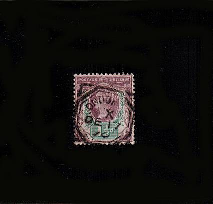 view larger image for SG 198 (1887) - 1½d Dull Purple and Pale Green
<br/>A good fine used stamp cancelled with a <br/>hexagon shaped cancel.
<br/>SG Cat £8
<br/><b>QBQ</b>