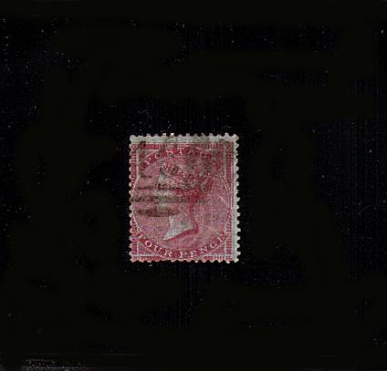 view larger image for SG 62 (1855) - 4d Carmine - Highly Glazed - Small Garter watermark<br/>
A lightly used stamp with one short perf at foot, otherwise superb! 
<br/>SG Cat £450<br/><b>QBQ</b>