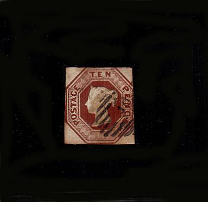 view larger image for SG 57 (1848) - Embossed - 10d Brown<br/>
From Die Two<br/>
A lightly used, cut square 2/3 margined single.
<br/>SG Cat £1500  


<br/><b>QBQ</b>