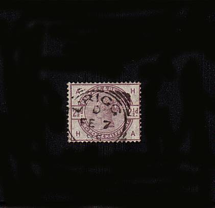 view larger image for SG 190 (1883) - 2½d Lilac lettered ''H-A''<br/>
A good used single<br/>
SG Cat £20
<br><b>QBQ</b>