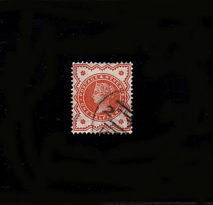 view larger image for SG 197 (1887) - ½d Vermilion<br/>
A good fine used single cancelled clear of profile.
<br><b>QBQ</b>