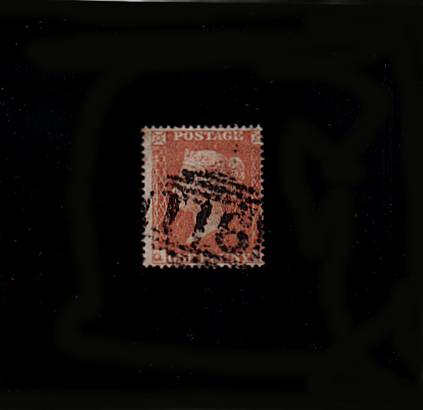 view larger image for SG 18 (1854) - 1d Yellow-Brown - Blued Paper - Die I - Small Crown - Perf 16
Lettered ''Q-J''<br/>
A good used stamp cancelled with a ''116''<br/>for BRECON (Wales)<br/>
SG Cat £50 
<br><b>QBQ</b>