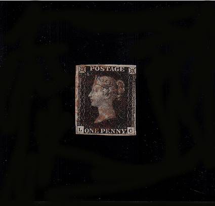 view larger image for SG 2 (1840) - 1d Black from Plate 5 lettered ''L-C''<br/>A very lightly cancelled stamp with three margins
<br><b>QBQ</b>