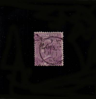 view larger image for SG 109 (1869) - 6d Mauve - Without Hyphen from Plate 8 lettered''G-A''<br/>
A fine used stamp but with a hinge thin.<br/>
SG Cat £140

<br><b>QEQ</b>