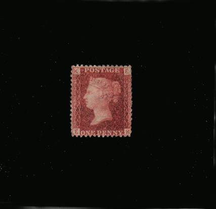 view larger image for SG 43 (1864) - 1d Rose-Red from Plate 95 lettered ''E-K''
<br/>A lightly mounted mint single with some nibbled perfs at right.
<br/>SG Cat £60
<br><b>QEQ</b>