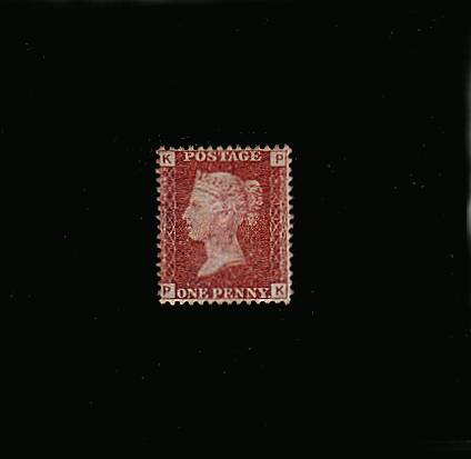 view larger image for SG 43 (1864) - 1d Rose-Red from Plate 111 lettered ''P-K''
<br/>A lightly mounted mint single with<br/>superb colour and centering.
<br/>SG Cat £70
<br><b>QBQ</b>
