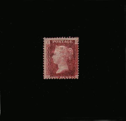 view larger image for SG 43 (1864) - 1d Rose-Red from Plate 112 lettered ''G-E''
<br/>A lightly mounted mint single.
<br/>SG Cat £90
<br><b>QBQ</b>