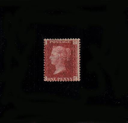 view larger image for SG 43 (1864) - 1d Rose-Red from Plate 119 lettered ''G-E''
<br/>A lightly mounted mint single
<br/>SG Cat £65
<br><b>QBQ</b>
