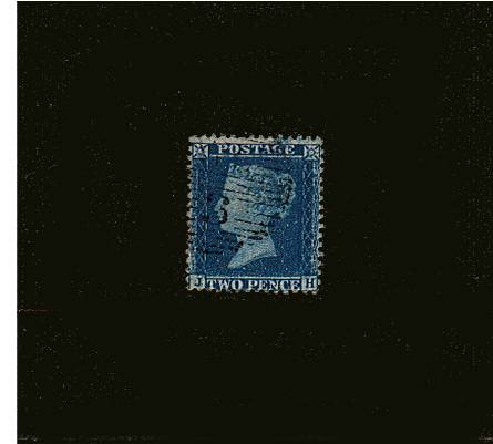 view larger image for SG 35 (1857) - 2d Blue from Plate 6 - Large Crown - Perf 14
Lettered ''J-H''. A very lightly used stamp showing the SG illustrated re-entry and constant variety. 
<br/> SG Spec Cat F7de 
<br/>SG Cat £160
<br><b>QQQ</b>