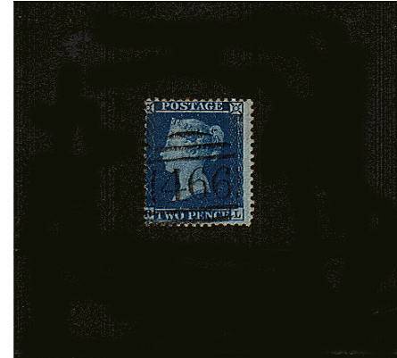 view larger image for SG 35 (1857) - 2d Blue from Plate 6 - Large Crown - Perf 14
Lettered ''B-L''.A good used stamp cancelled with a ''466'' for LIVERPOOL showing the OSBORNE listed variety <b>''BROKEN BOTTOM LINE OF LETTER ''B''''</b>.  

<br/>SG Cat £70
<br><b>QQQ