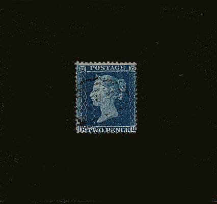 view larger image for SG 34 (1855) - 2d Blue from Plate 6 - Large Crown - Perf 14<br/> 
Lettered ''B-H''. A very lightly used stamp.
<br/>SG Cat £70
<br><b>QQQ</b>