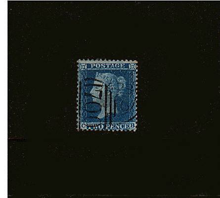 view larger image for SG 34 (1855) - 2d Blue from Plate 6 - Large Crown - Perf 14<br/> 
Lettered ''C-B''. A fine used stamp cancelled with a crisp ''700'' for Sheffield. 
<br/>SG Cat £70
<br><b>QQQ</b>