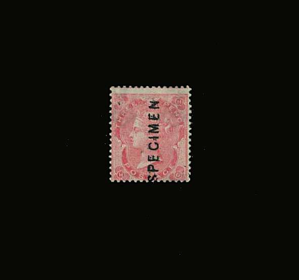 view larger image for SG 75s (1862) - 3d Deep Carmine-Red from Plare 2 lettered ''H-G''<br/>
A lightly mounted mint stamp overprinted ''SPECIMEN'' type 2<br/>SG Cat £500  
<br/><b>QQP</b>