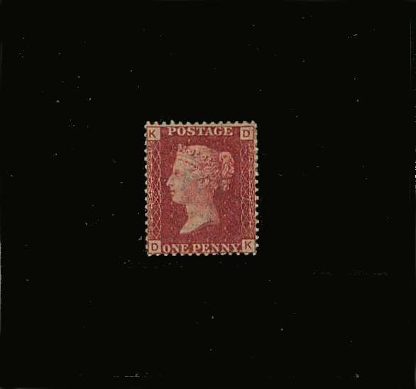 view larger image for SG 43 (1864) - 1d Lake-Red from Plate 147 lettered ''D-K''<br/>
A fine very lightly mounted mint single with exceptional centering and perforations.
<br/><b>QQP</b>