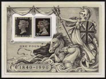view larger image for SG MS1501 (3 May 1990) - 'Stamp World London '90' Penny Black minisheet