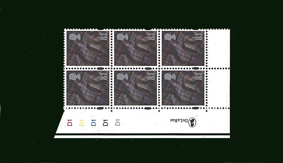 view larger image for SG S122 (1 April 2008) - 81p Multicoloured<br/> in a superb unmounted mint cylinder block of six showing Cylinder D1 DOT D1 DOT D1 DOT D1 DOT D1 DOT