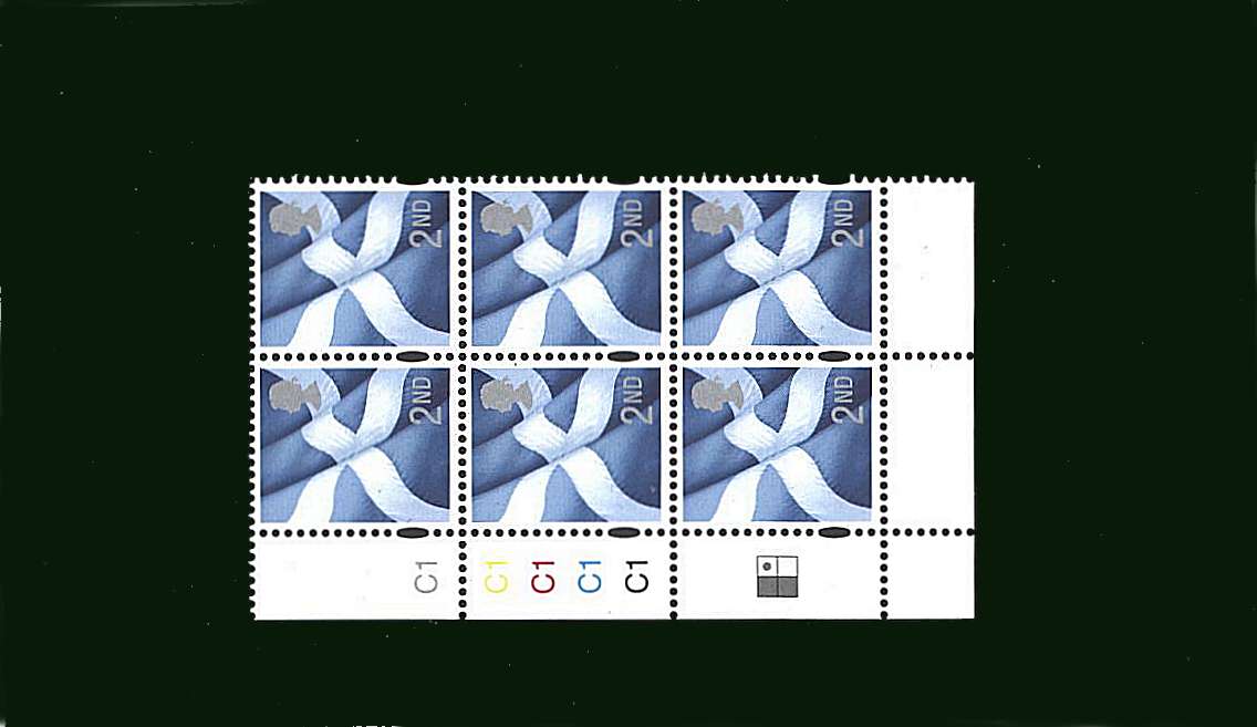 view larger image for SG S130 (27 June 2012) - 2nd Class - Center Band<br/>
Printed by Cartor<br/>
<b>SILVER HEAD</b><br/> in a superb unmounted mint cylinder block of six showing Cylinder C1 C1 C1 C1 C1