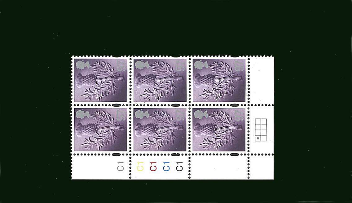 view larger image for SG S135 (26 Mar 2014) - 97p Multicoloured<br/>in a superb unmounted mint cylinder block of six showing Cylinder C1 C1 C1 C1 C1