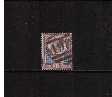 view larger image for SG 207 (1887) - 5d Dull Purple and Blue - Die I<br/> in good used condition. SG Cat £120