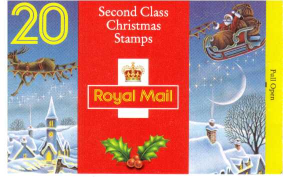 British Stamps Christmas Booklets Item: view larger image for SG LX5 (1993) - £3.80  - Containing twenty 19p (SG1790)