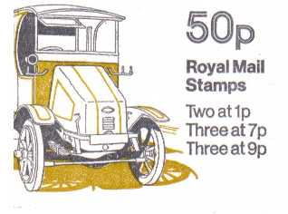 British Stamps QE II Folded Booklets Item: view larger image for SG FB6A (1978) - 50p Booklet - Commercial Vehicles Series - No 4 - Guy Electric dustcart - 7p's at Left - Pane is SG X844n